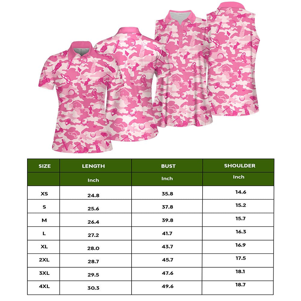 Pink Camouflage Golf Set Women Polo Shirt LVH280201