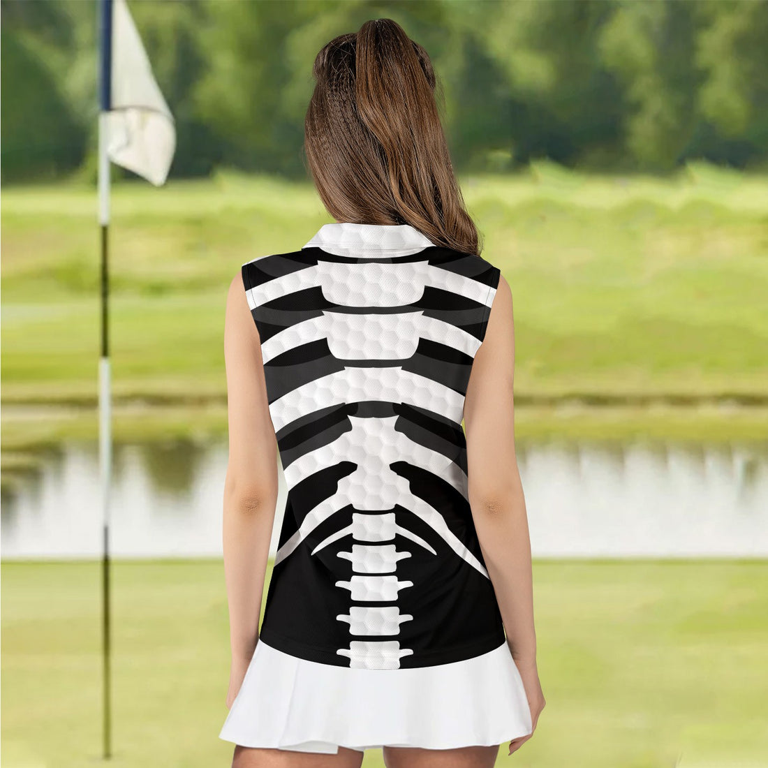 Skeleton Heart Beat Golf Women Polo Shirt LVH290101