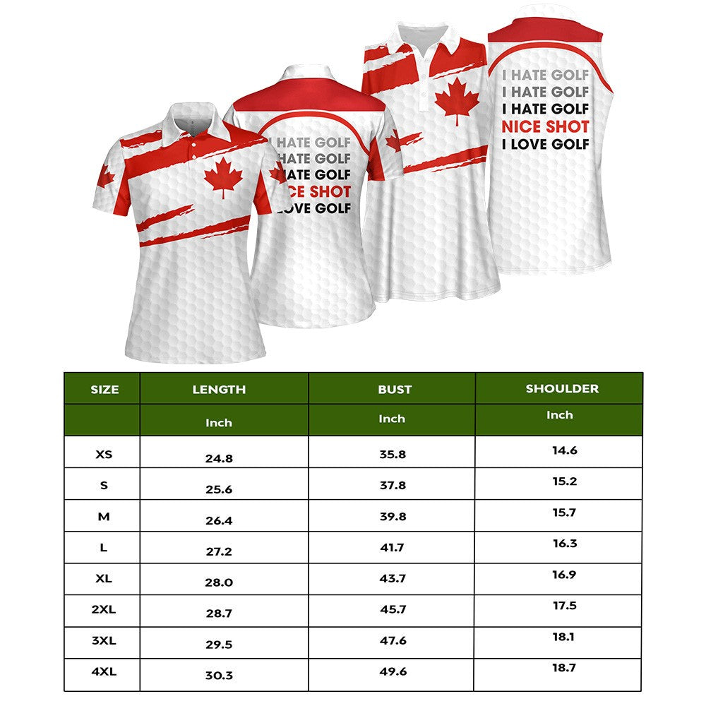 NICE SHOT I Hate Golf CANADA FLAG Women Polo Shirt LVH290201