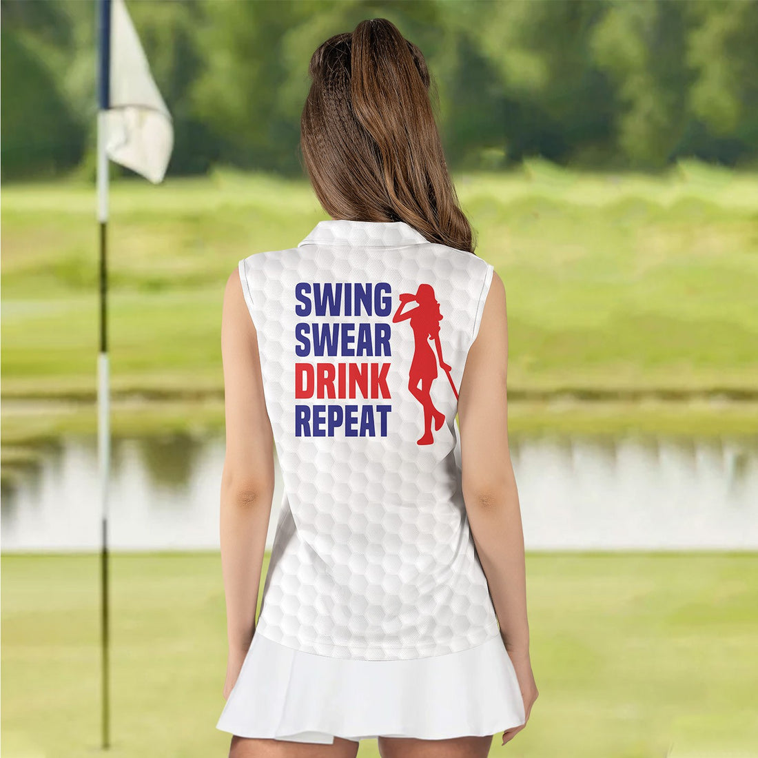 Swing Swear Dink Repeat Women Polo Shirt LVH300201