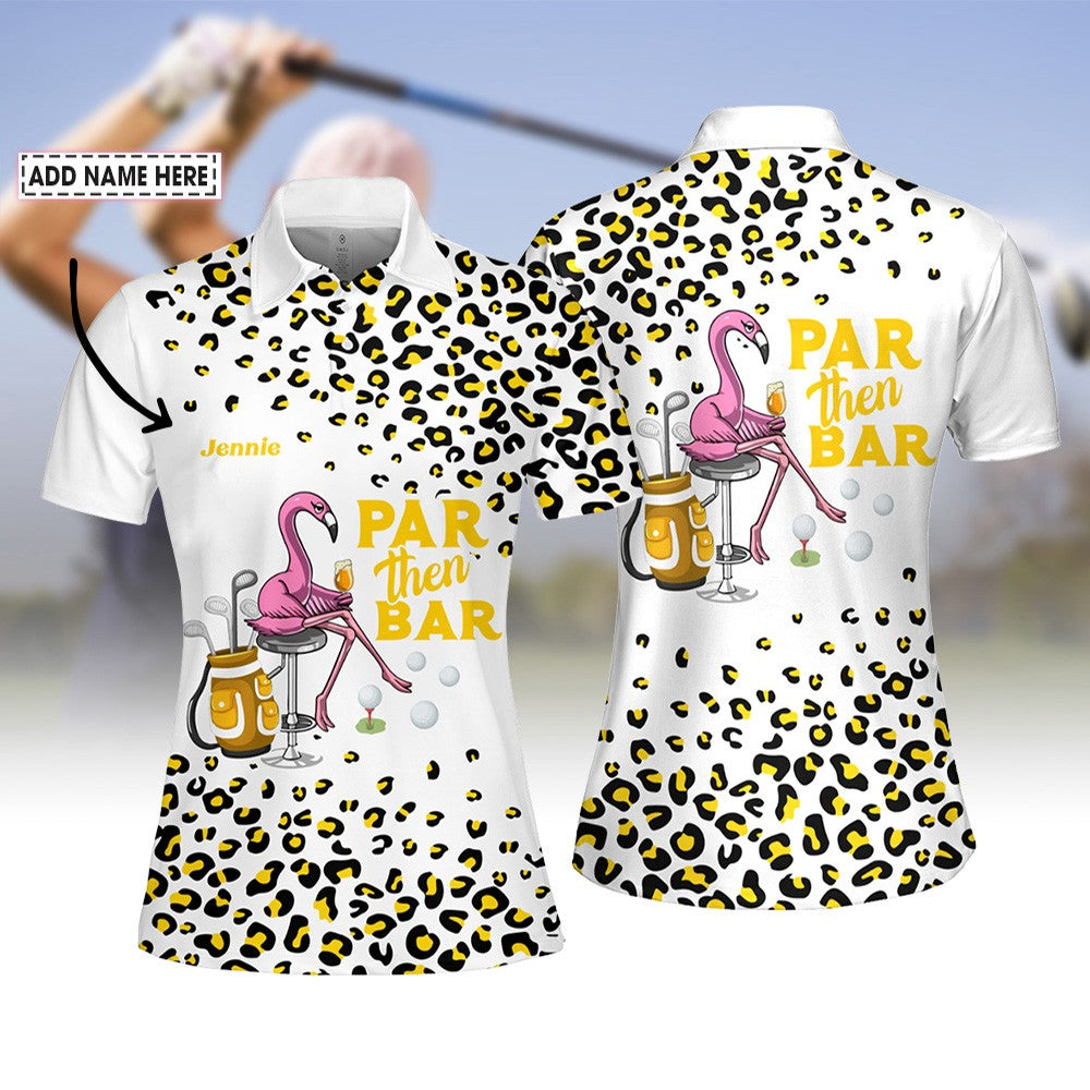 Leopard Par Then Bar Flamingo Beer Women Polo Shirt LVH020101