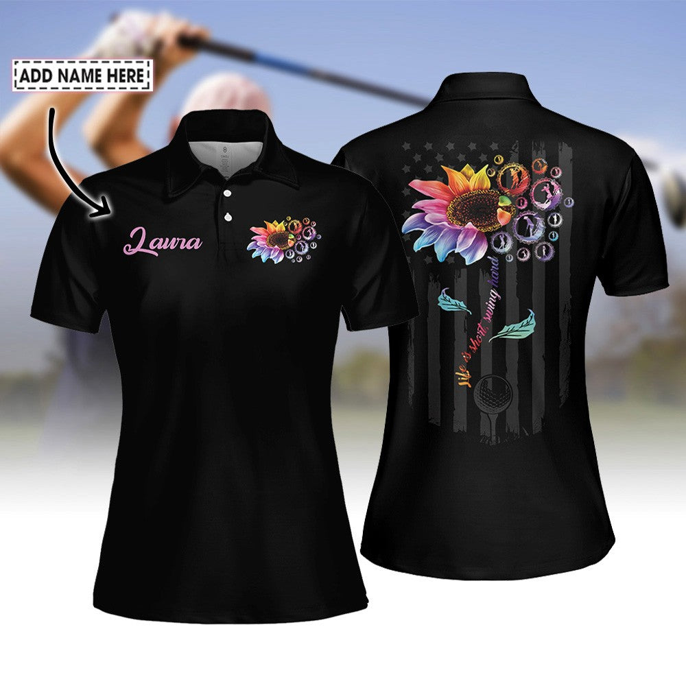 Life Is Short, Swing Hard Sunflower Women Polo Shirt LVH020201