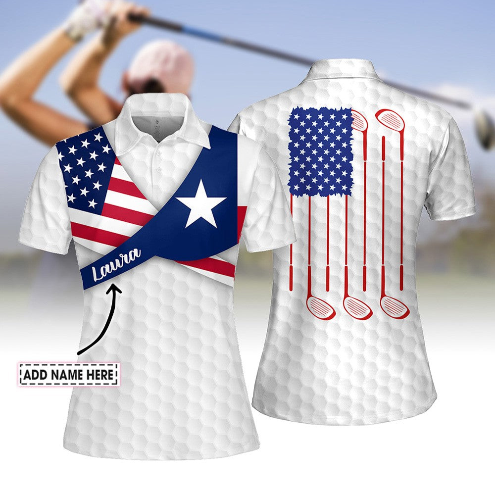 Texas Golfer America Golf Flag Women Polo Shirt LVH030301