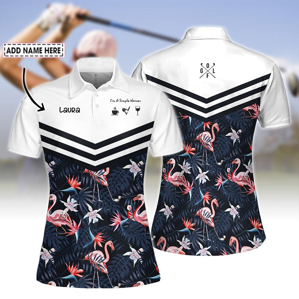 I'm A Simple Women Flamingo Tropical Women Polo Shirt LVH050301