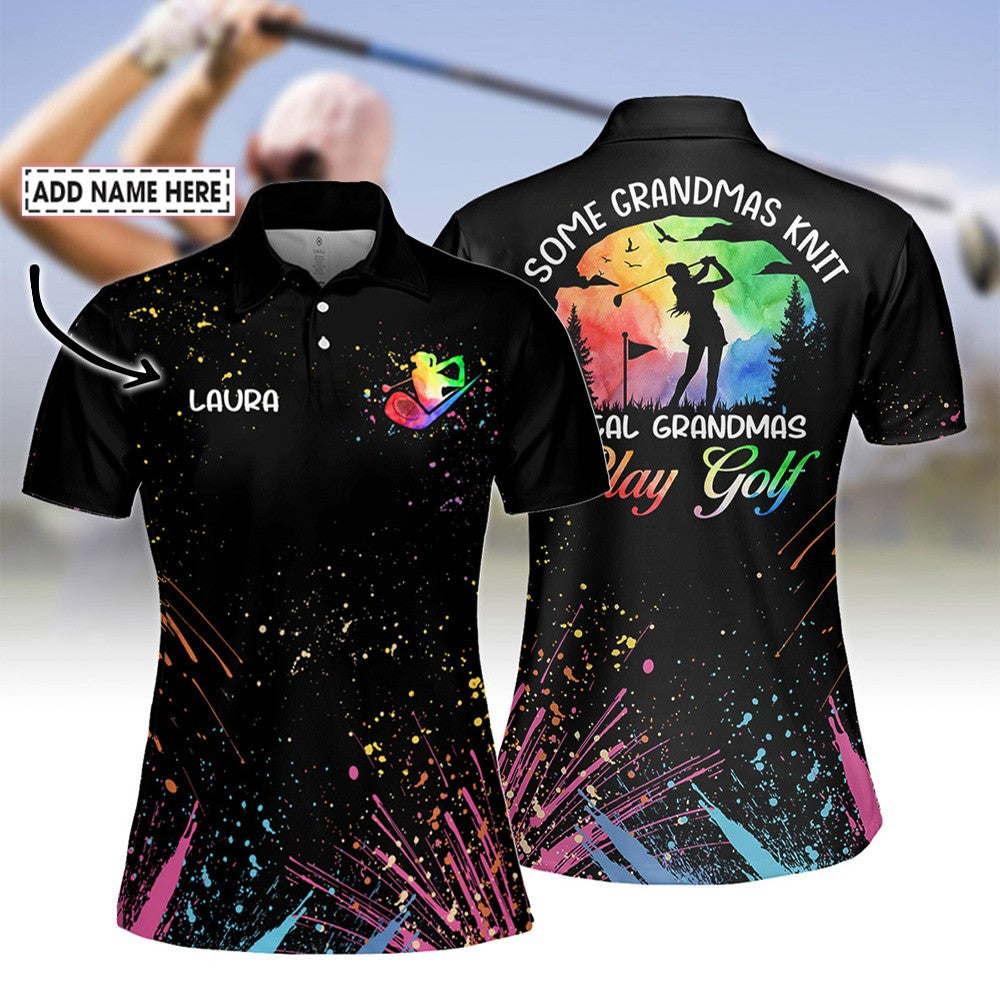 Some Grandmas Knit Real Grandmas Play Golf Women Polo Shirt LVH060201