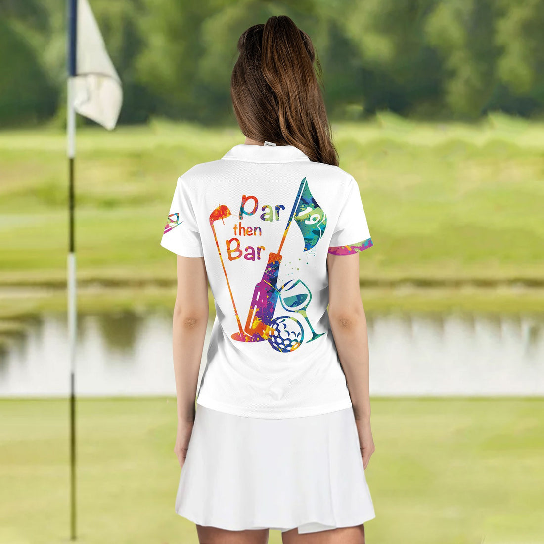 Water Color Par Then Bar Women Polo Shirt LVH070101