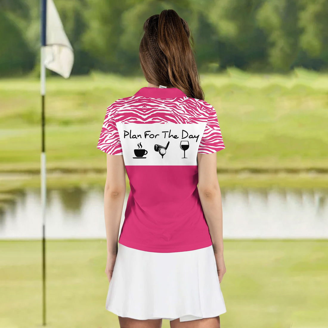 PLAN FOR THE DAY PINK GOLF Women Polo Shirt LVH110101