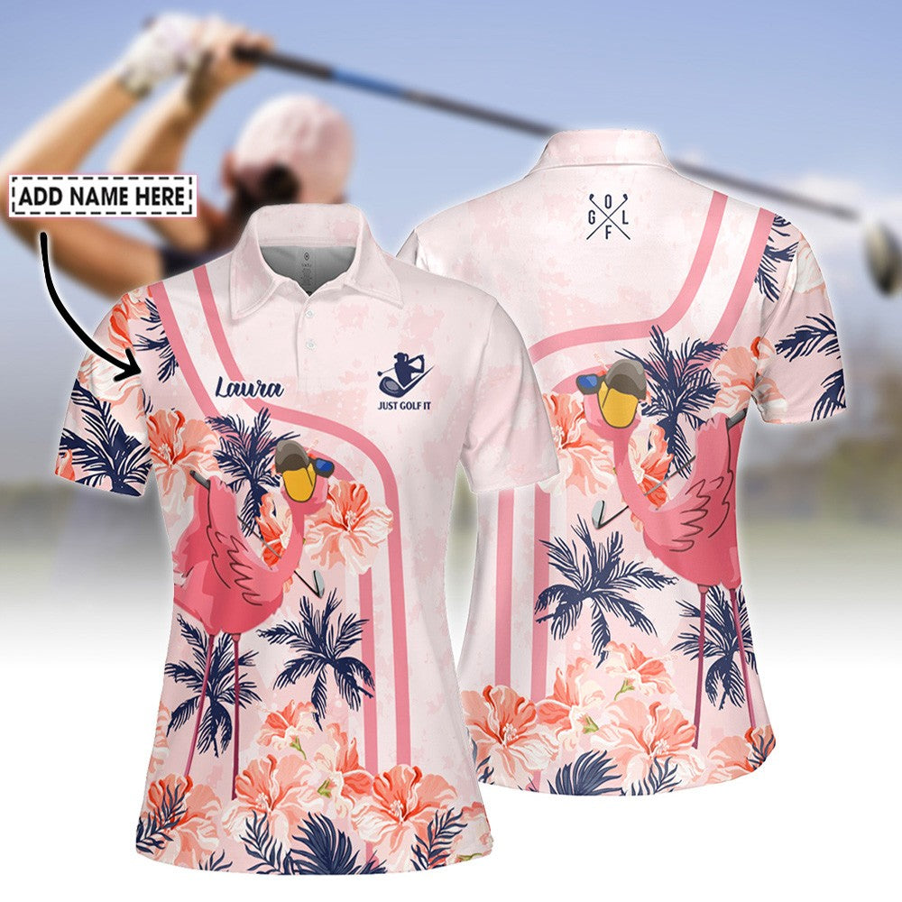 Flamingo Golf Flowers Women Polo Shirt LVH110301