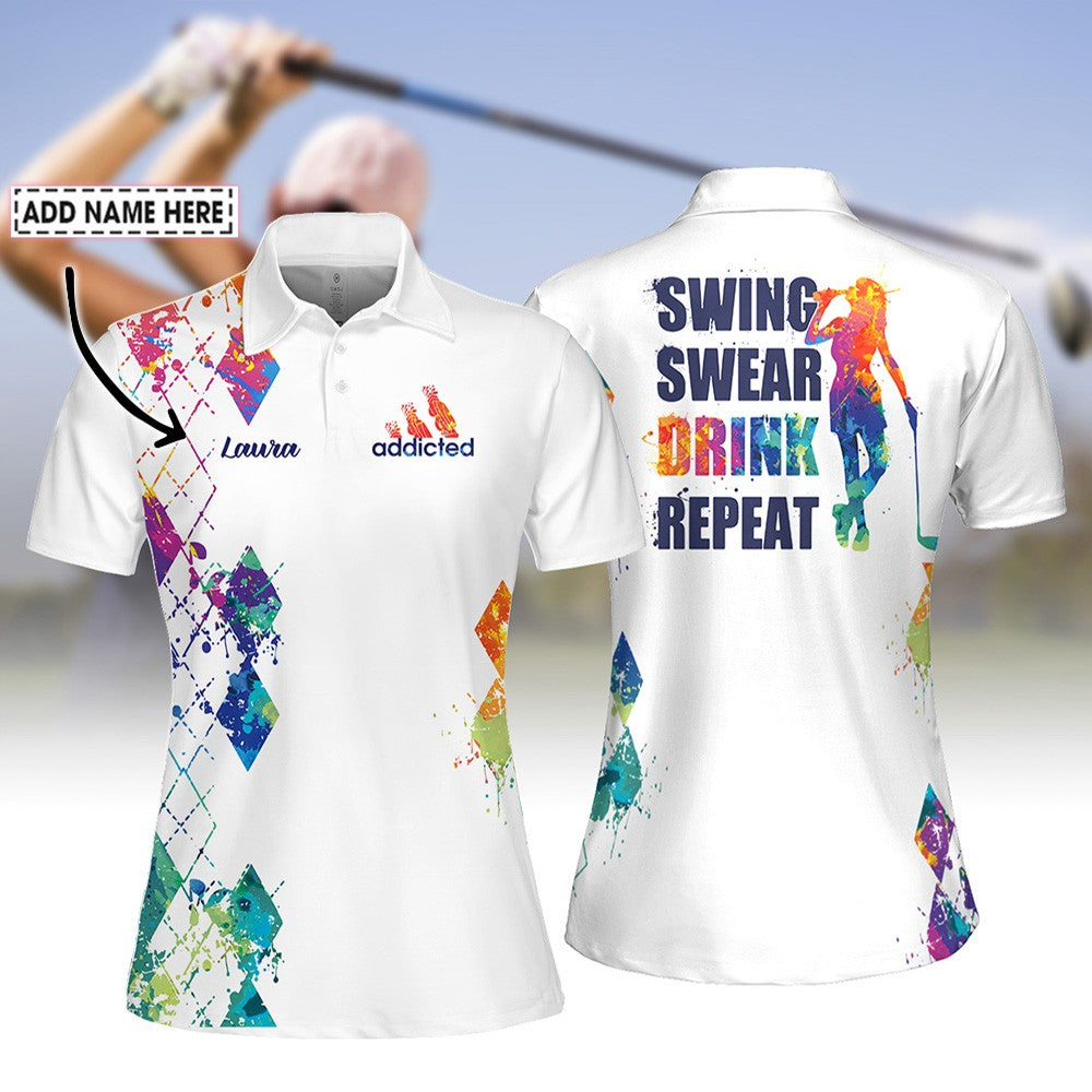 Swing Swear Drink Repeat V2 Women Polo Shirt LVH120301