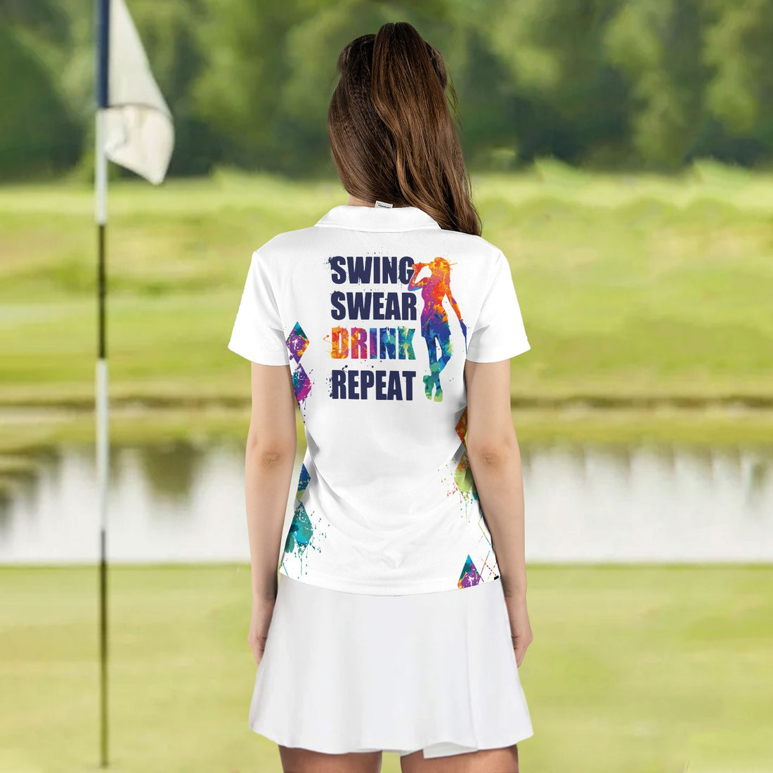 Swing Swear Drink Repeat V2 Women Polo Shirt LVH120301