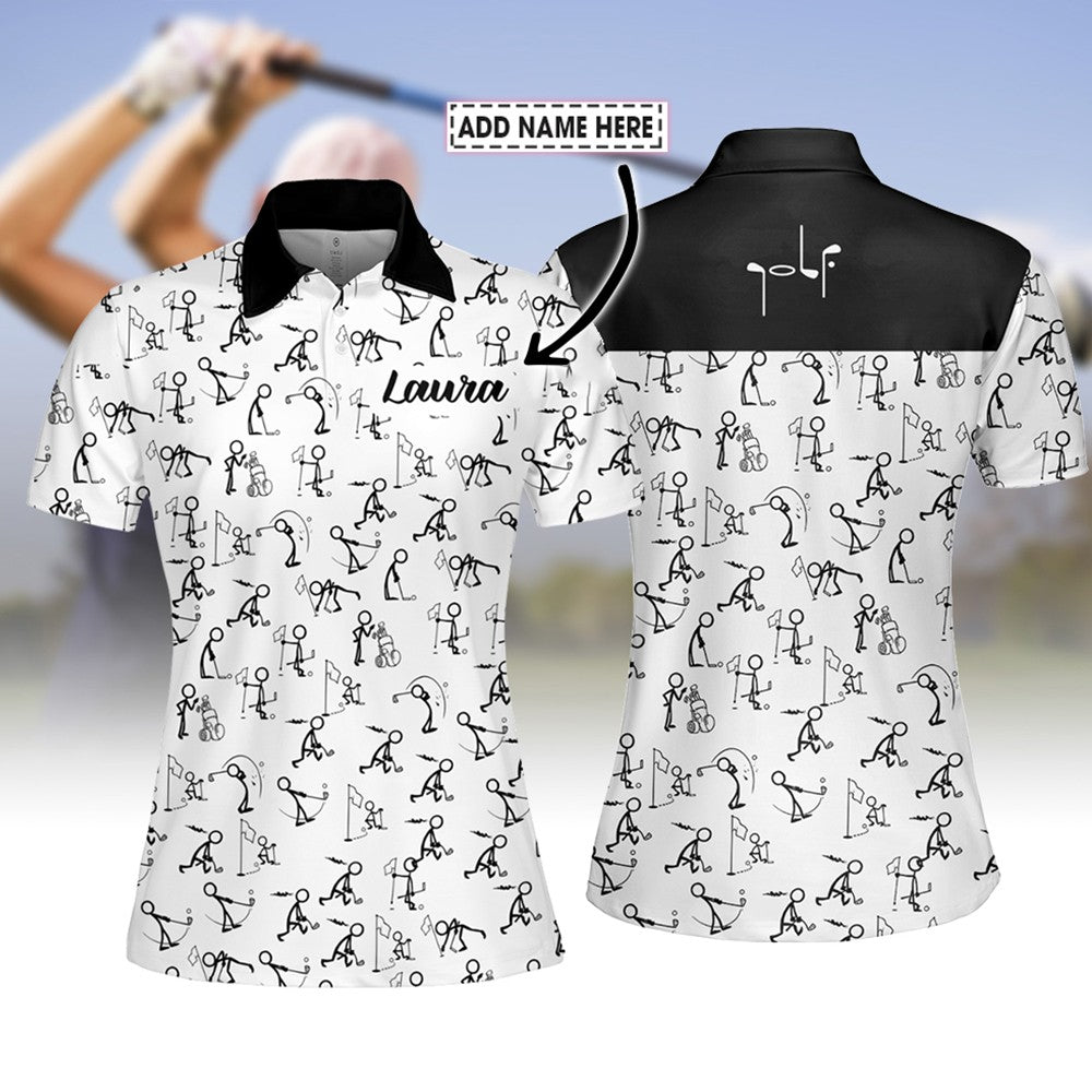 Stickfigures Playing Golf Women Polo Shirt LVH150101