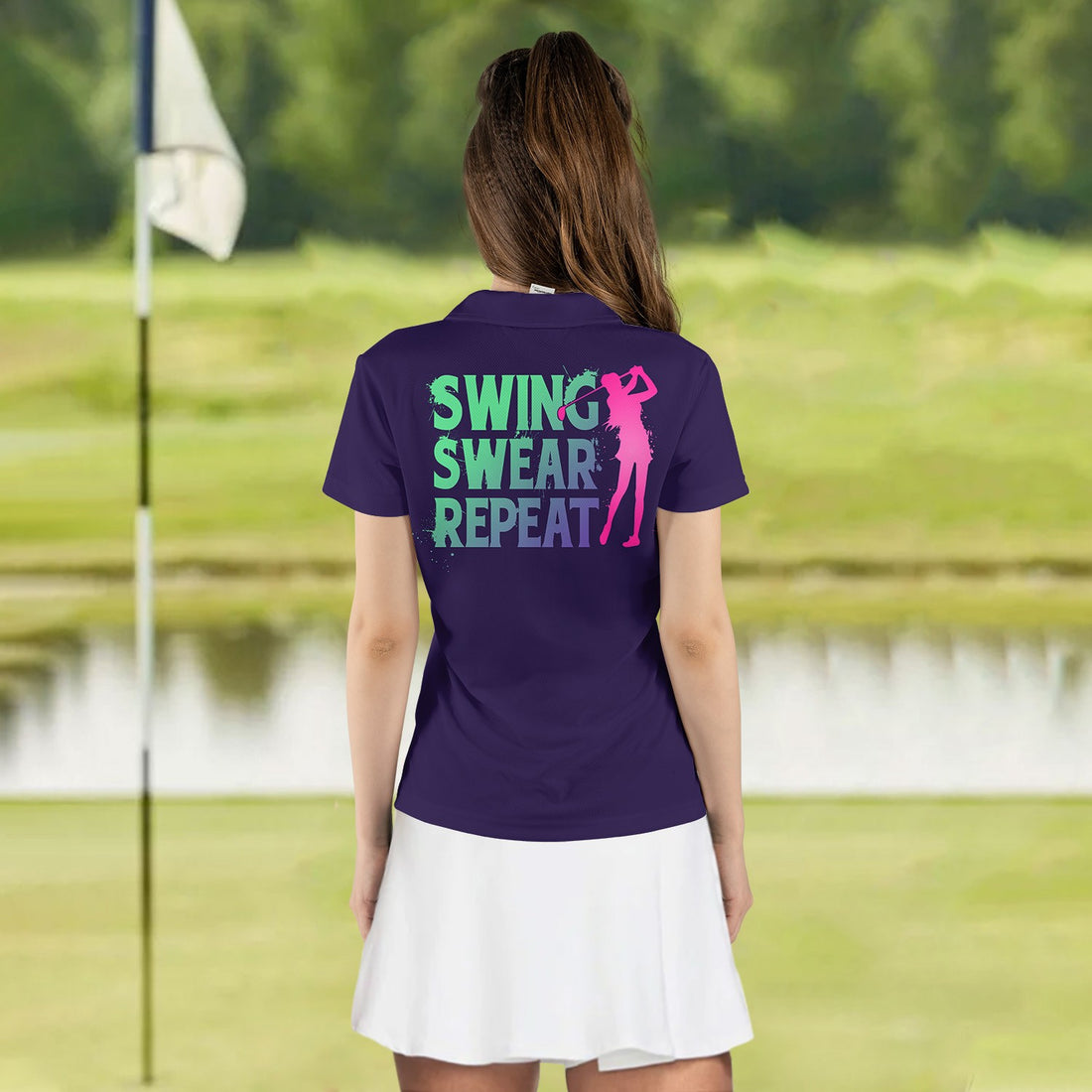 GRADIENT SWING SWEAR REPEAT Women Polo Shirt LVH160101