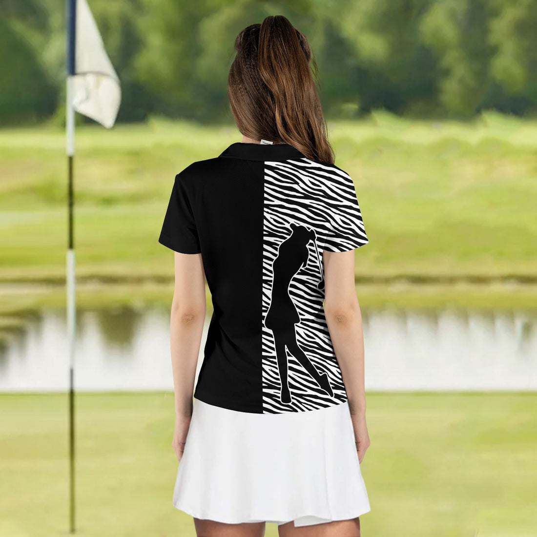 Zebra Pattern Golf Addicted Women Polo Shirt LVH180101