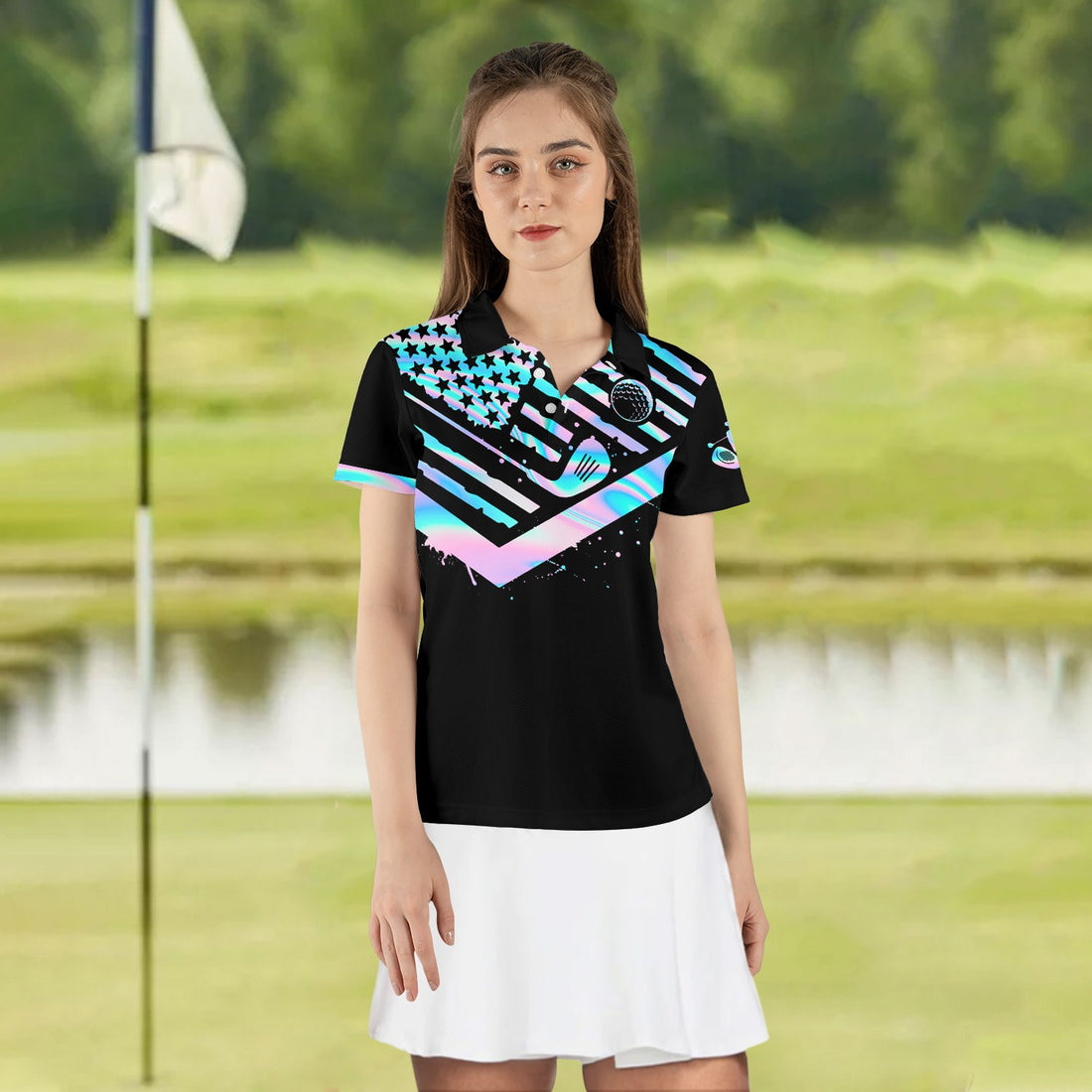 Hologram Swing Swear Repeat Women Polo Shirt LVH190101