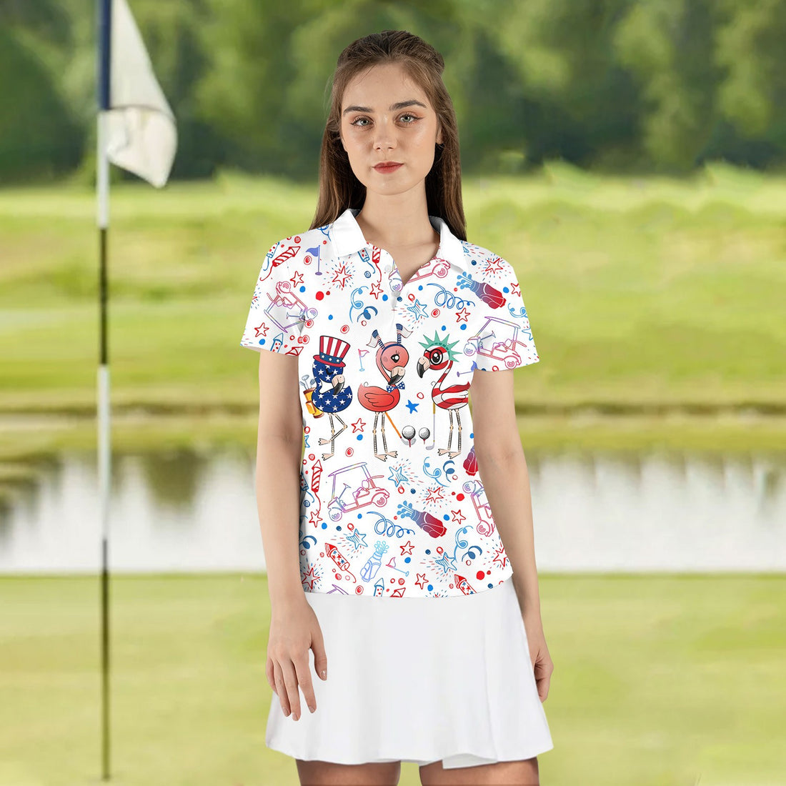 Independence Day Pattern Women Polo Shirt LVH200201