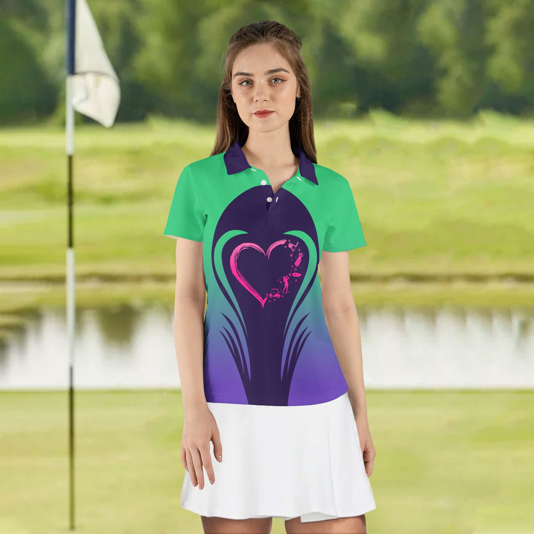 Love Golf Gradient Women Polo Shirt LVH200301