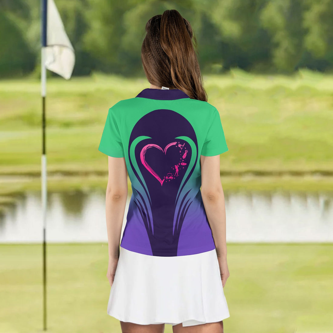 Love Golf Gradient Women Polo Shirt LVH200301