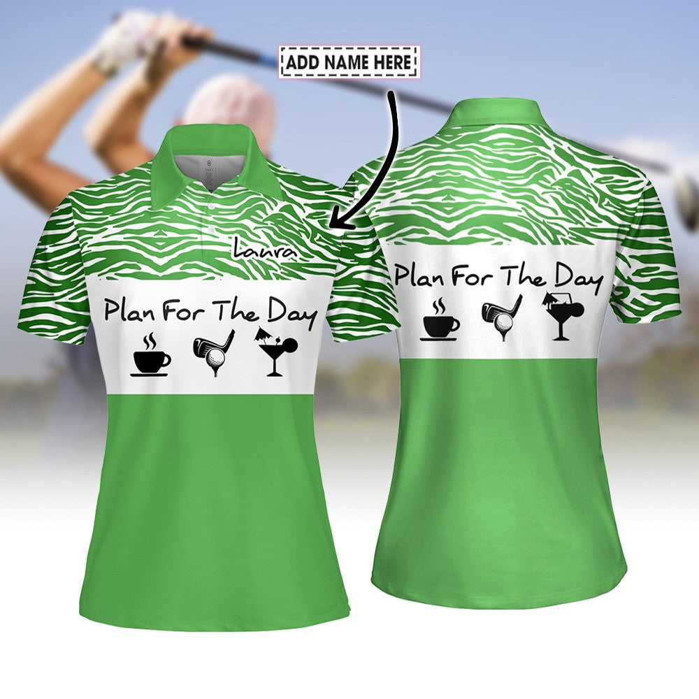 Plan For The Day Coffee Golf Cocktail Green Women Polo Shirt LVH210101