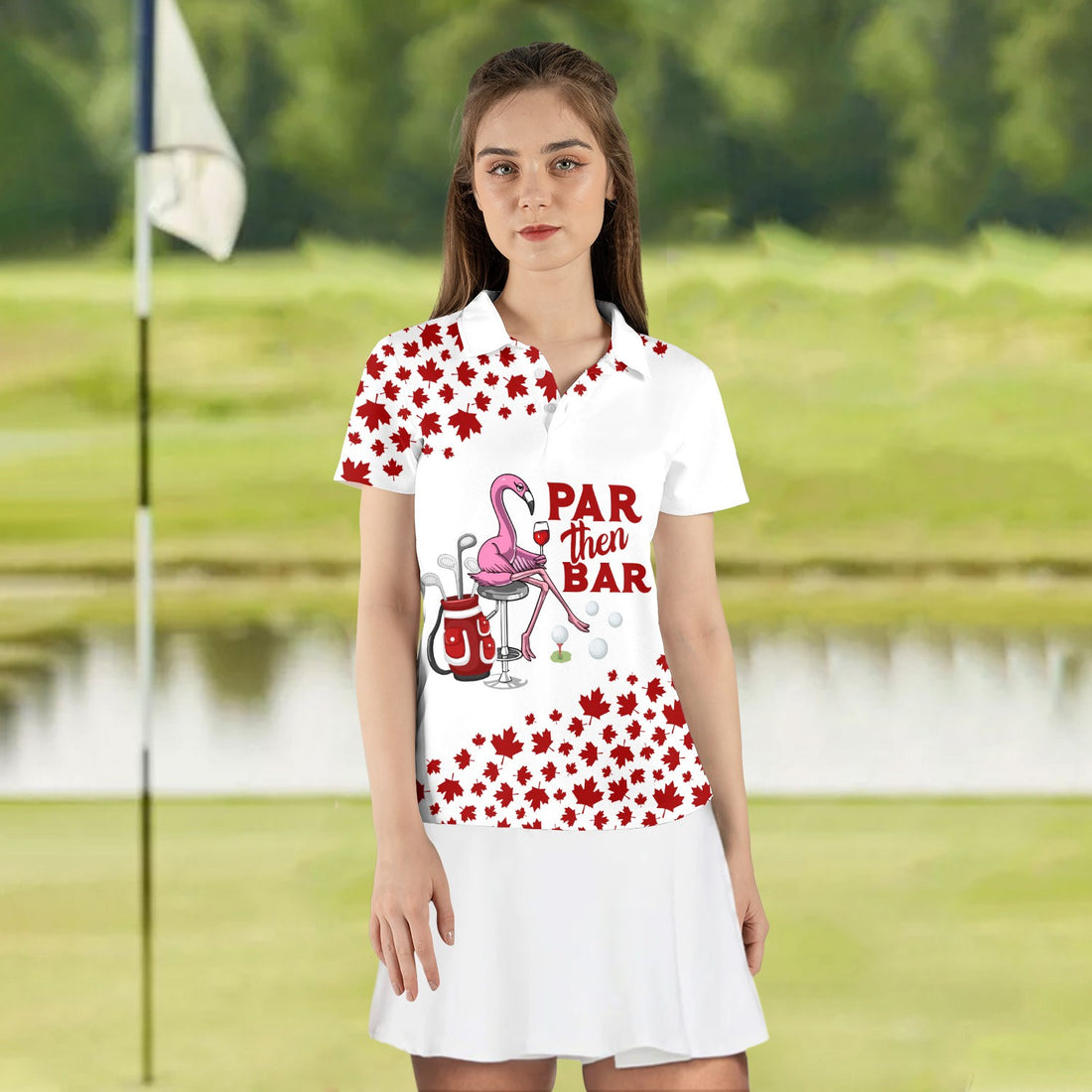 Canada Flamingo Par Then Bar Women Polo Shirt LVH220101