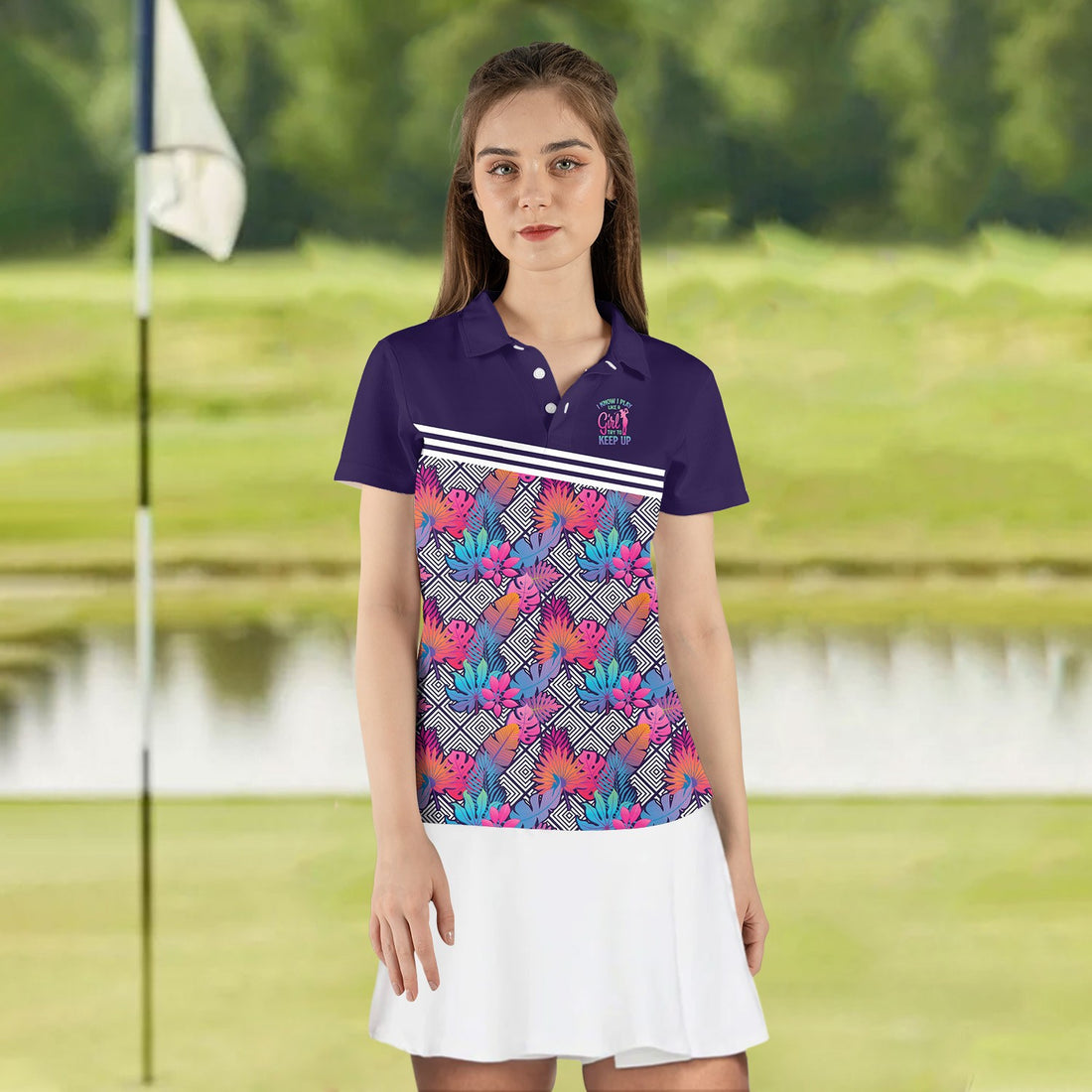 Try To Keep Up Women Gradient Women Polo Shirt LVH270201