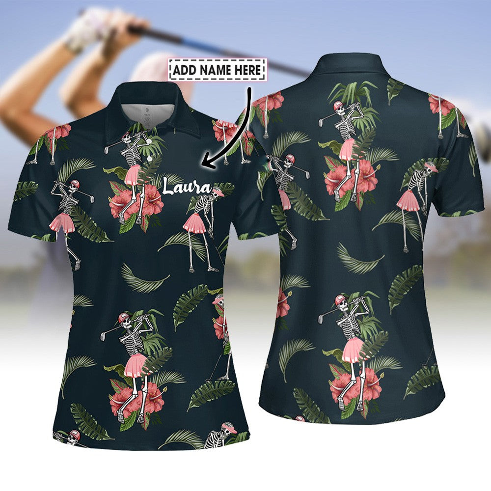 SEAMLESS TROPICAL SKELETON GOLF Women Polo Shirt LVH280101