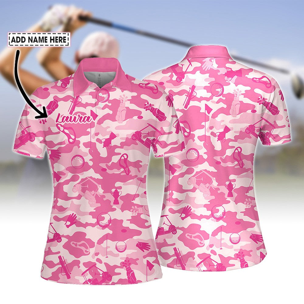 Pink Camouflage Golf Set Women Polo Shirt LVH280201