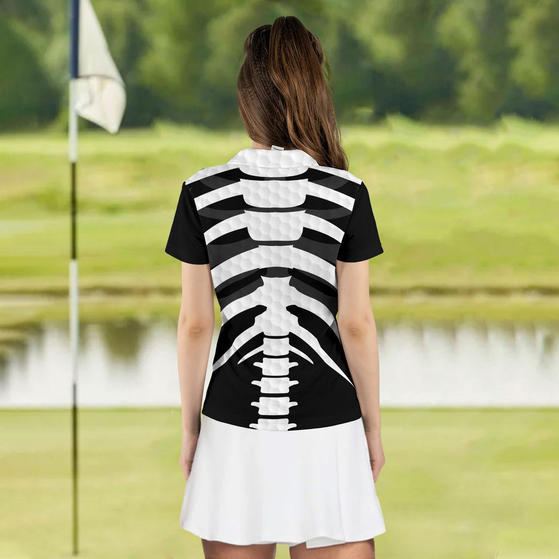 Skeleton Heart Beat Golf Women Polo Shirt LVH290101