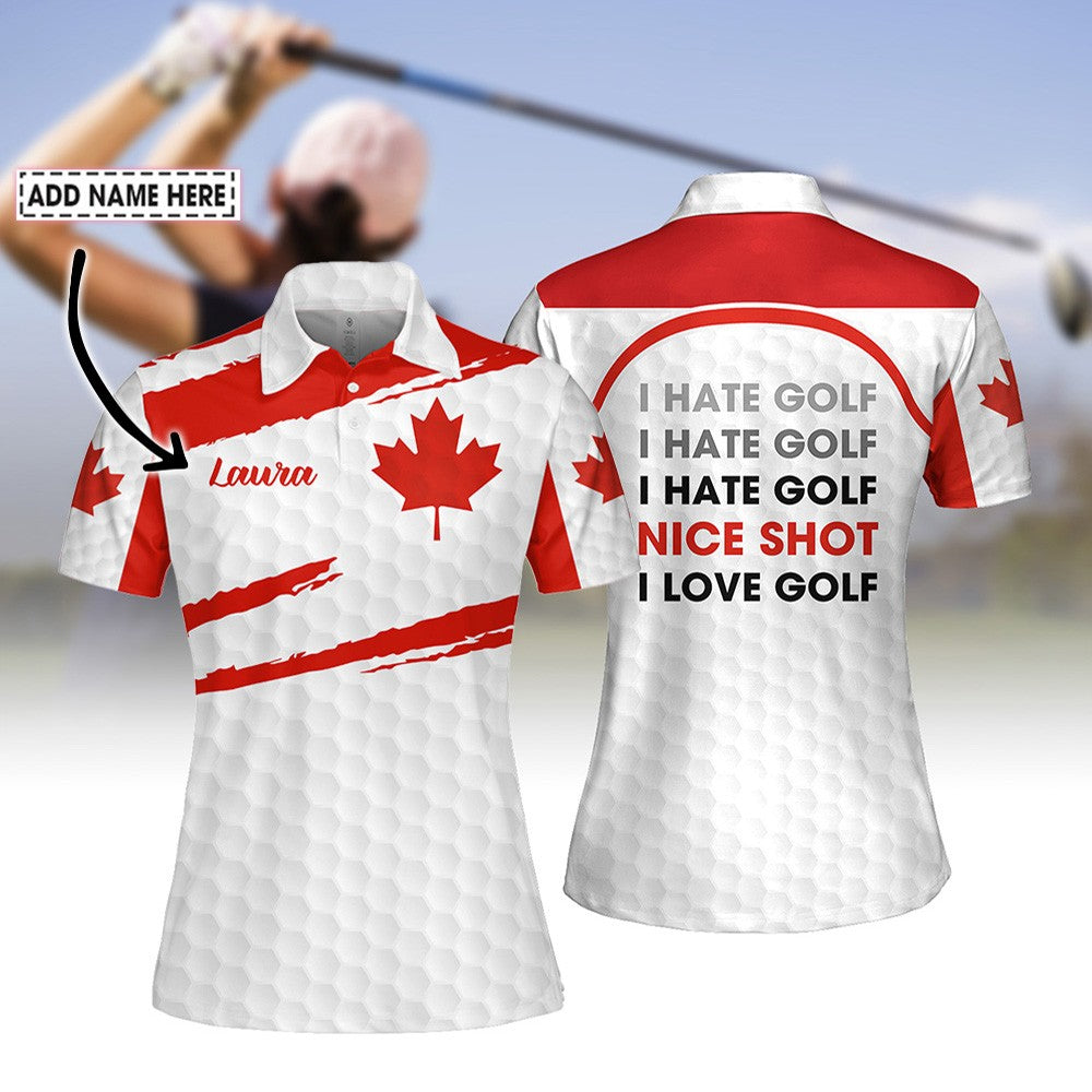 NICE SHOT I Hate Golf CANADA FLAG Women Polo Shirt LVH290201