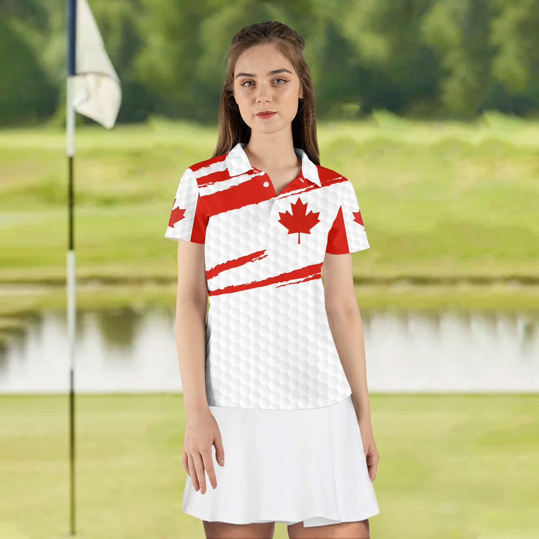 NICE SHOT I Hate Golf CANADA FLAG Women Polo Shirt LVH290201