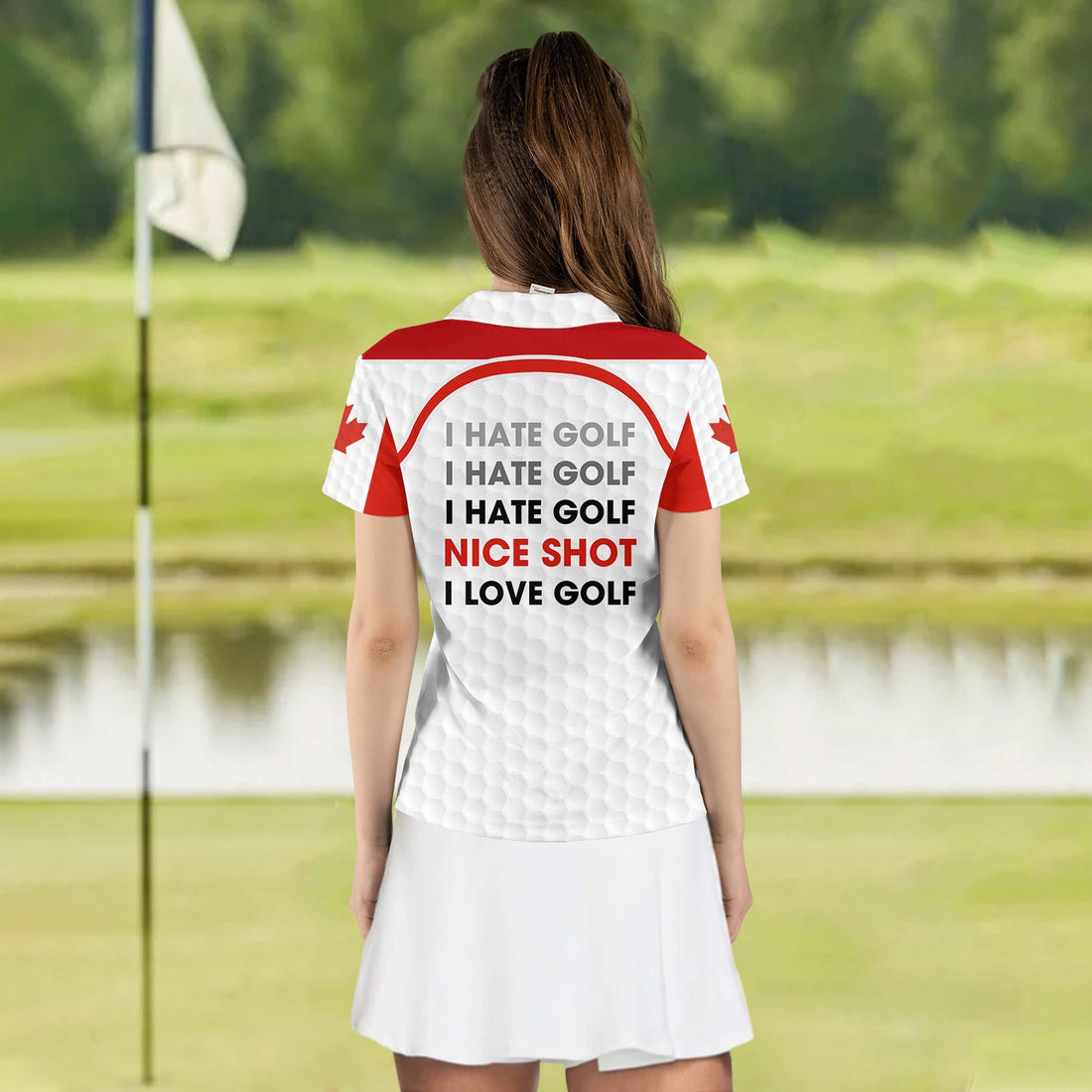 NICE SHOT I Hate Golf CANADA FLAG Women Polo Shirt LVH290201