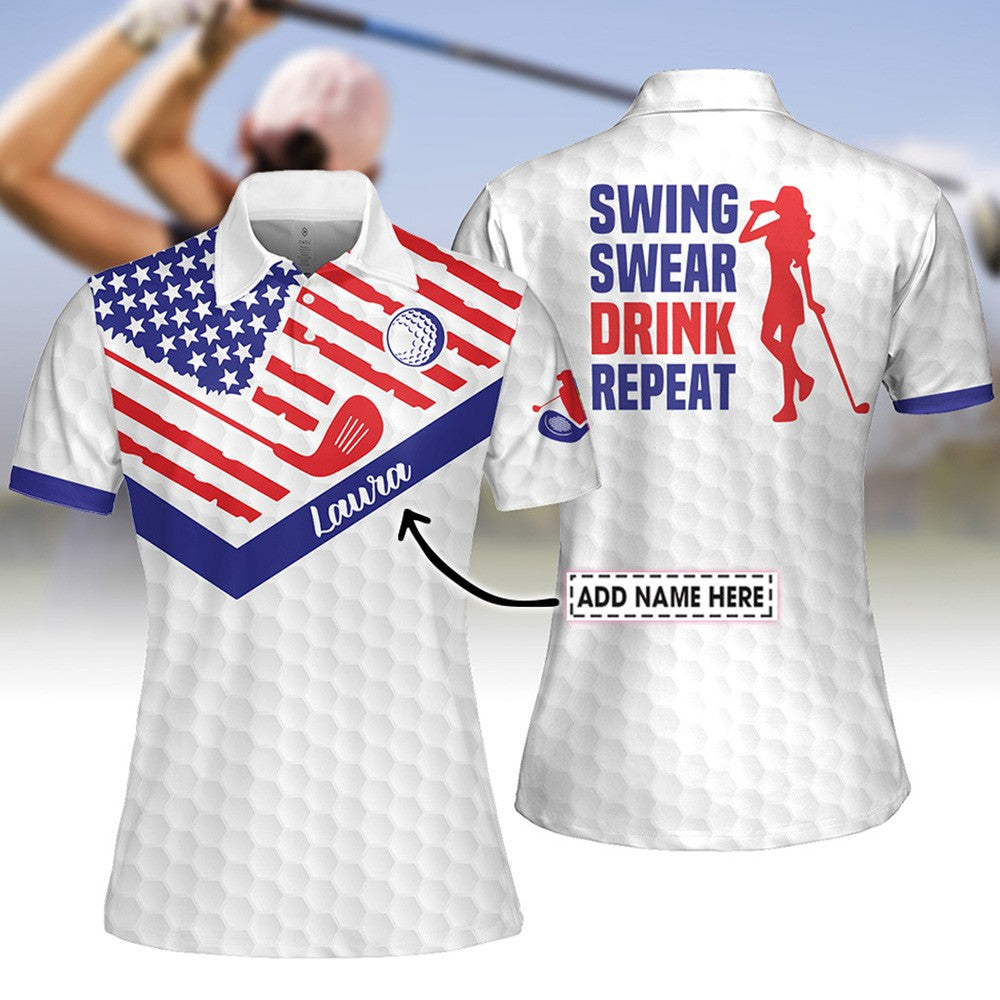 Swing Swear Dink Repeat Women Polo Shirt LVH300201